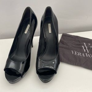 Black Vera Wang Platform Pumps - 8